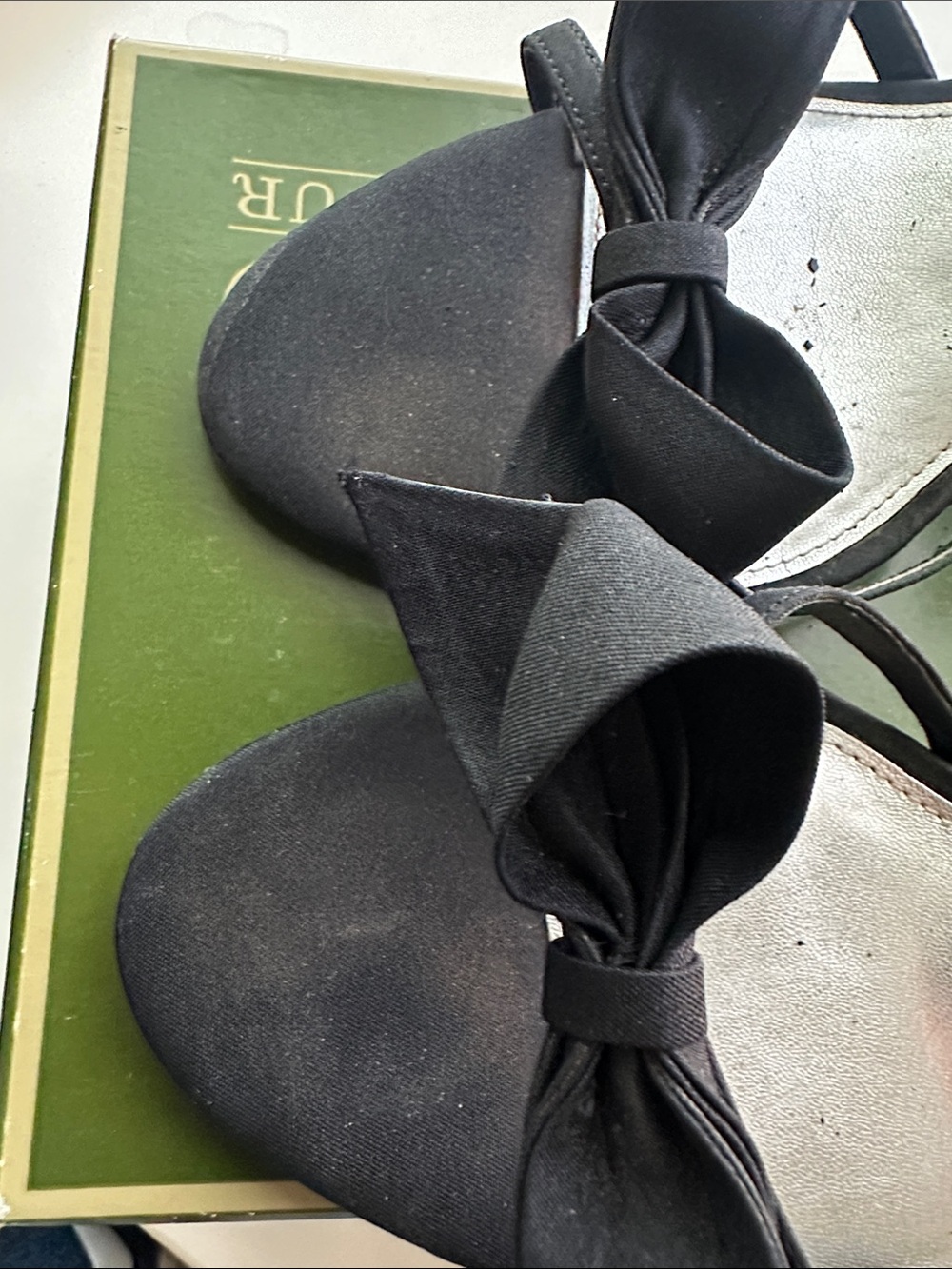 ANNA New York Black Pointed-Toe Slingback Heels with Bow - Picture 6 of 9